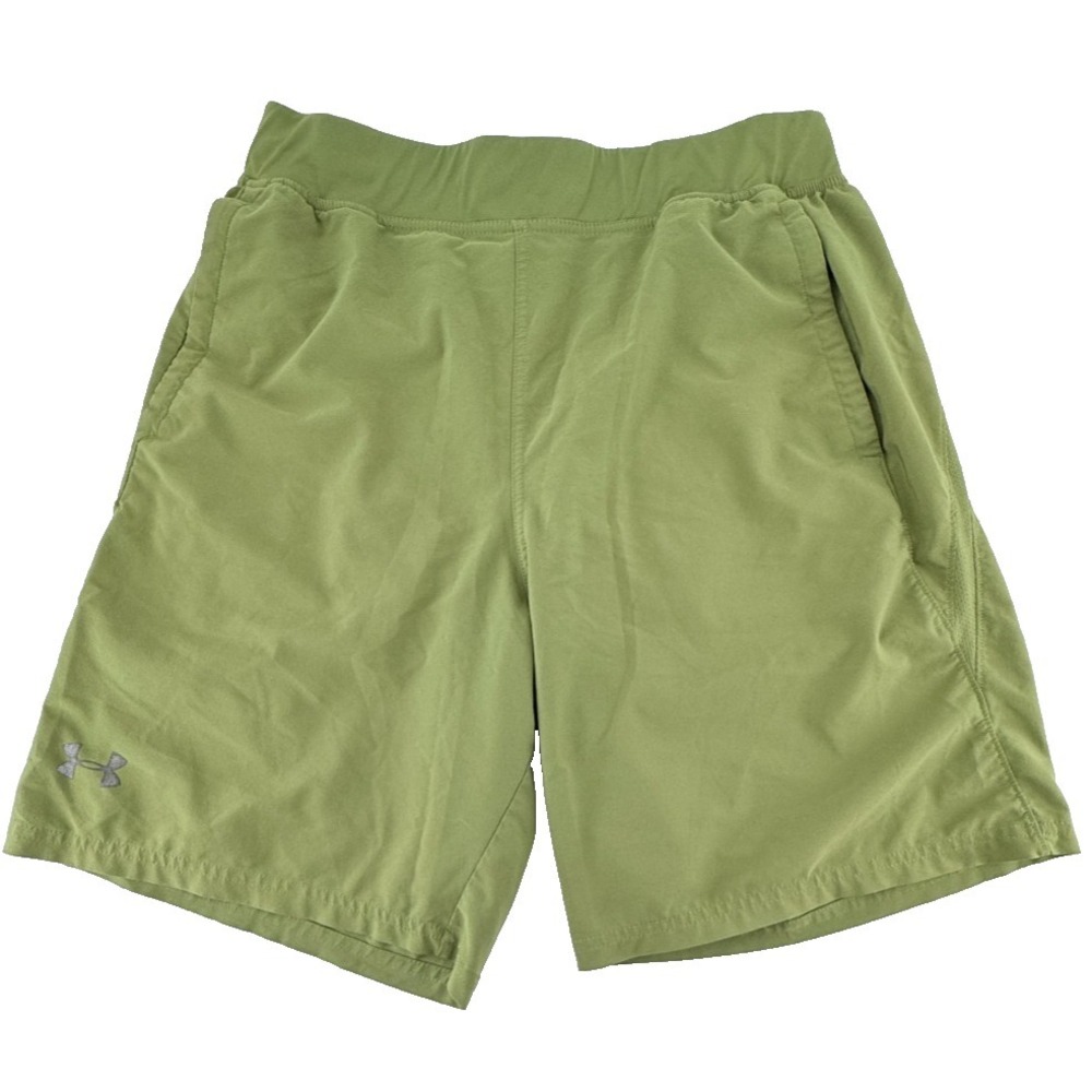 Under Armour HeatGear Shorts Mens Large Green Athletic Running Gym Lightweight